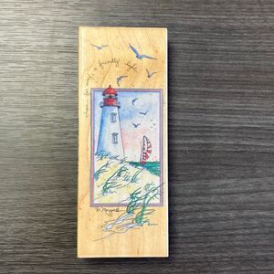 FROM FAR AWAY A FRIENDLY LIGHT D Morgan Stamps Happen Rubber Lighthouse Stamp